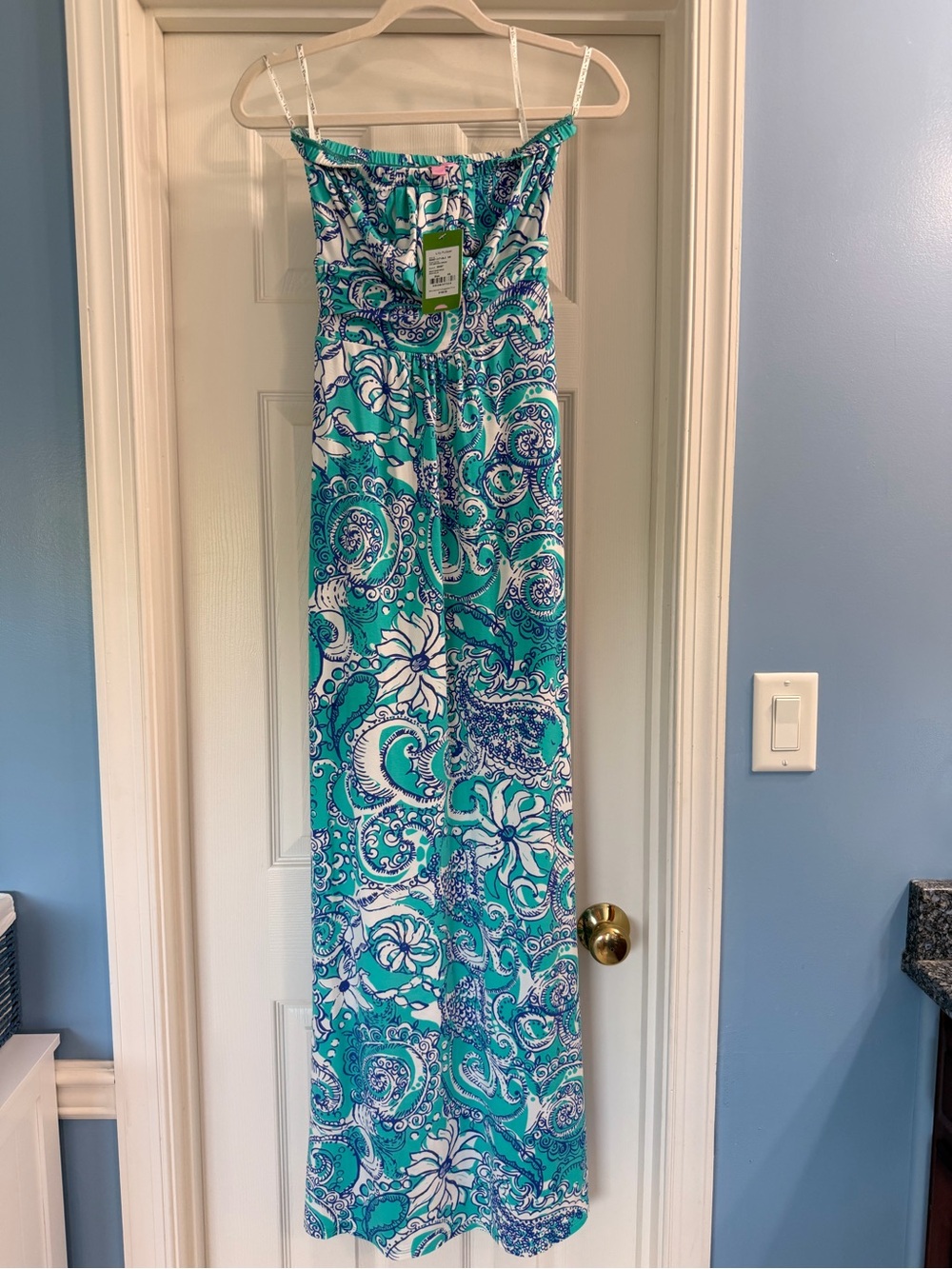 NWT Lilly Pulitzer Holbrook Strapless Maxi Dress in
"Montauk Seafoam Green" - Picture 4 of 13